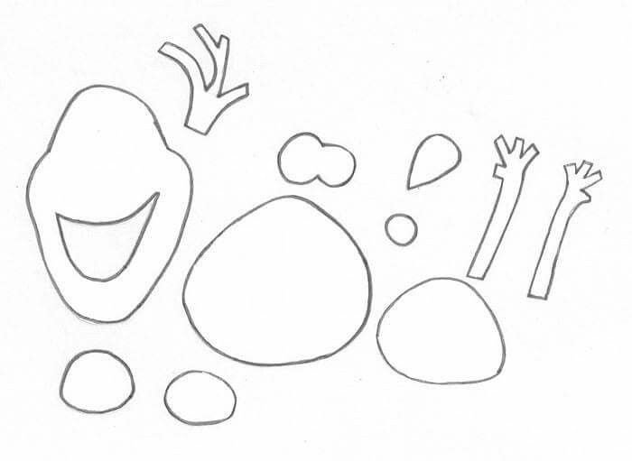 Шаблон снеговика для аппликации