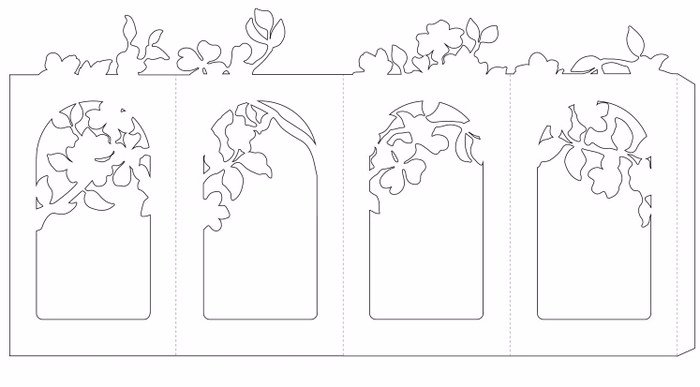 Трафарет бумажного фонарика