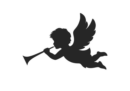Силуэт ангела с трубой