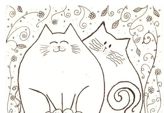 Шаблон кошки для рисования