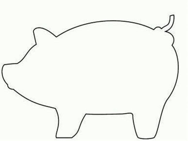 Поросенок трафарет