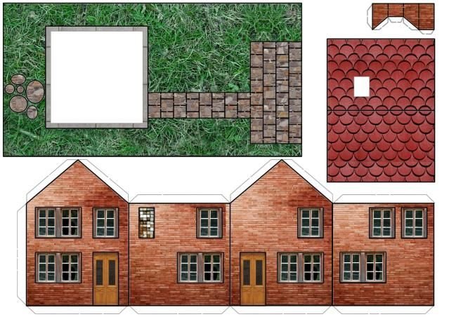 Цветная развертка домика