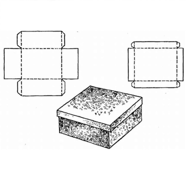 Развертка коробочки с крышкой