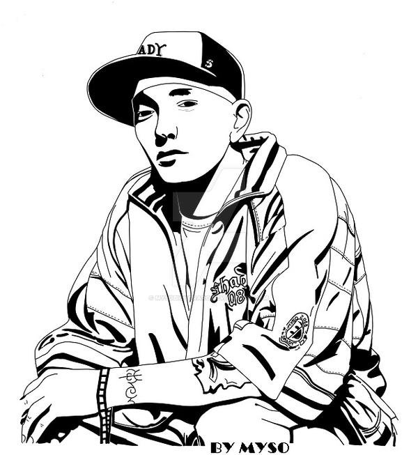 Нарисовать рэпер Эминема