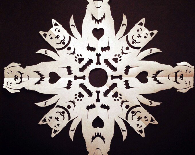 Снежинки из бумаги животные