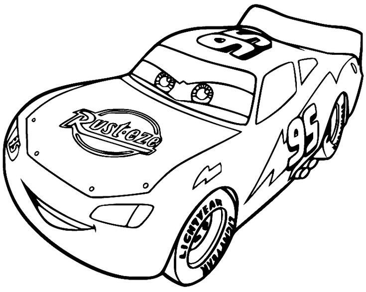 Машинка молния Маккуин раскраска