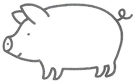 Поросенок трафарет для детей