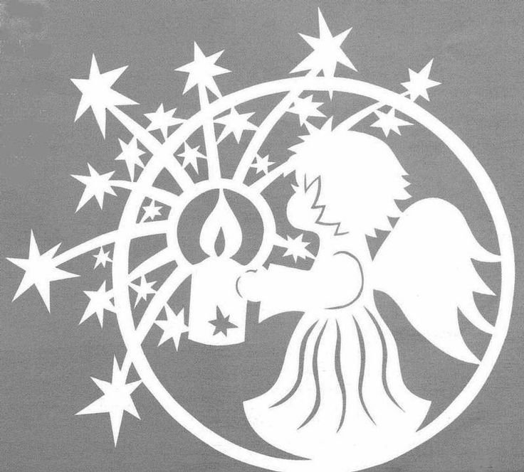 Вырезки на окна ангелочки