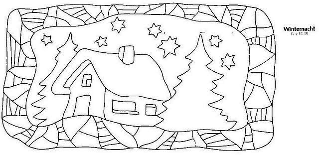 Новогодний витраж рисунок