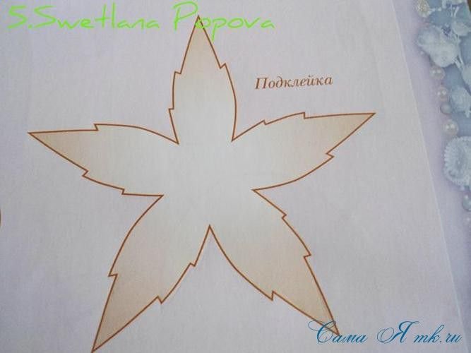 Трафарет чашелистика для розы из фоамирана