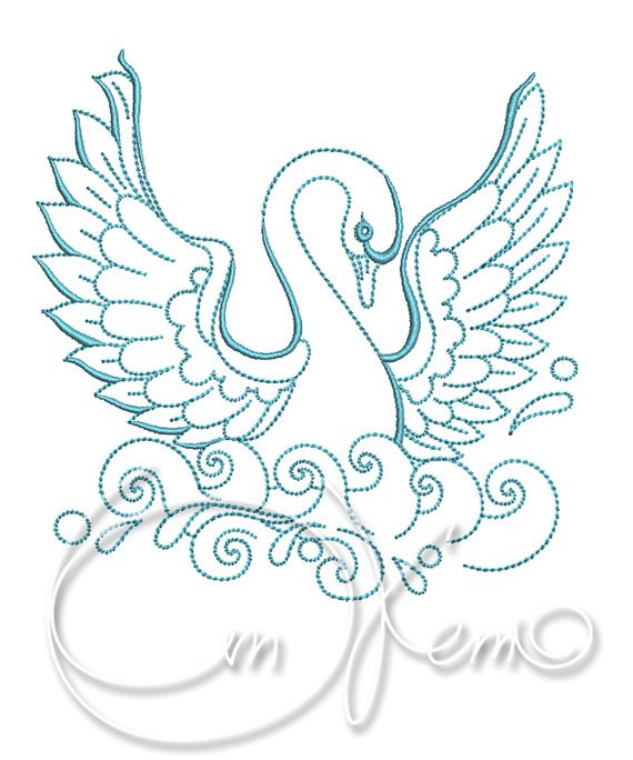 Лебедь раскраска