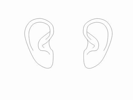 Ухо раскраска для детей