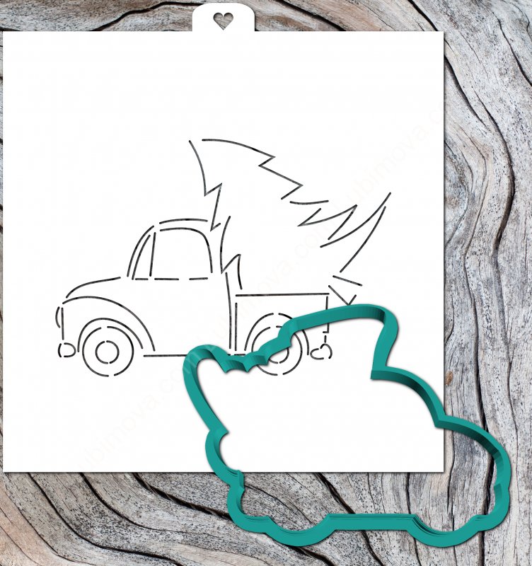 Пряники трафареты новогодние машинка