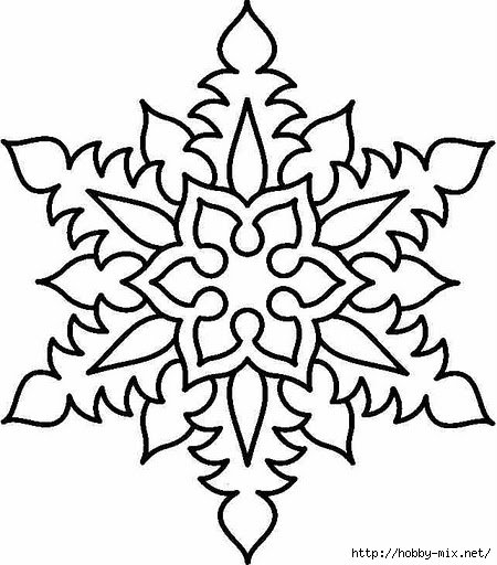 Снежинки для витражных красок трафарет