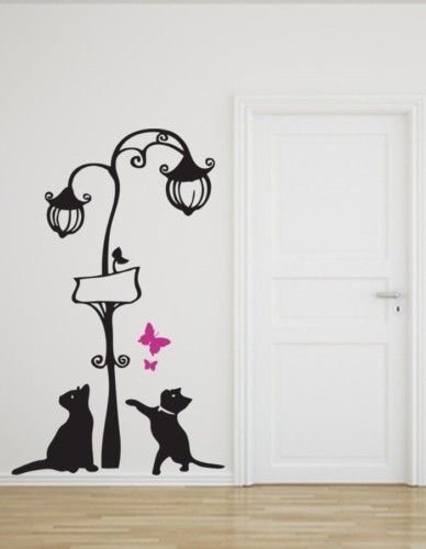 Трафарет кошки на стену