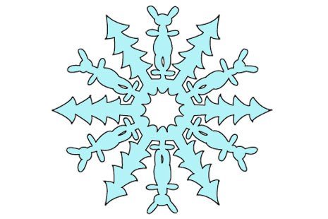 Снежинки для вырезания из бумаги цветные