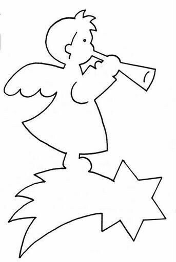 Трафареты ангелочков для вырезания из бумаги