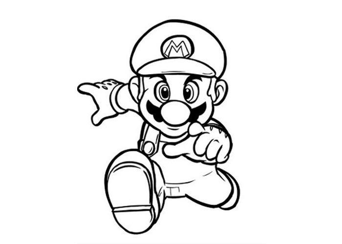 Марио картинки раскраски