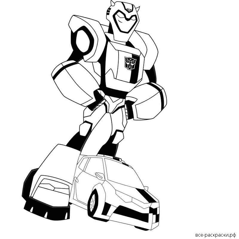 Раскраски машины трансформеры Бамблби