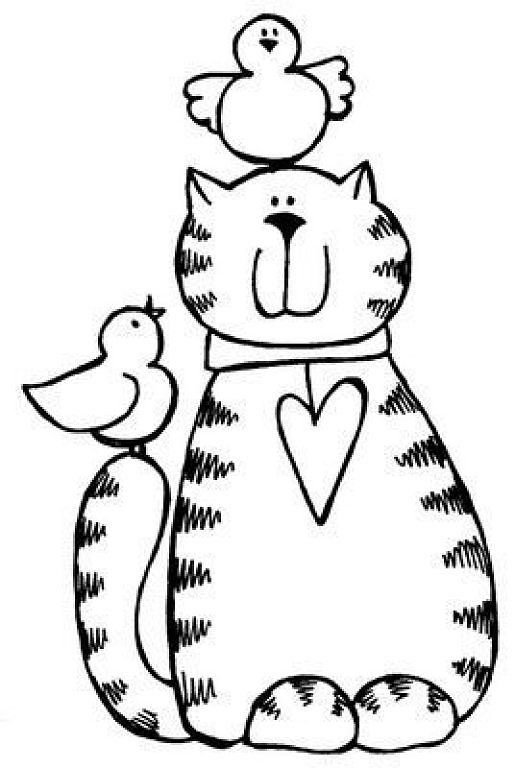 Шаблон кошки для рисования