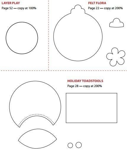 Выкройки новогодних шаров из фетра