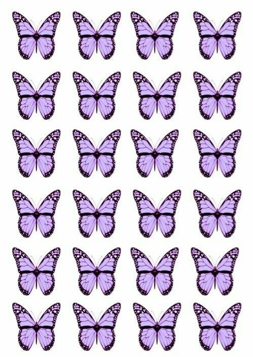 Бабочки сиреневые для печати на вафельной бумаге