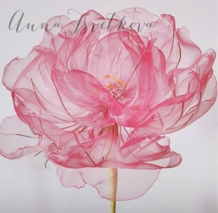 Пион из органзы