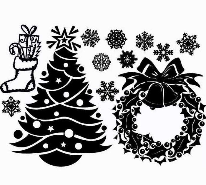 Наклейки на окна новогодние