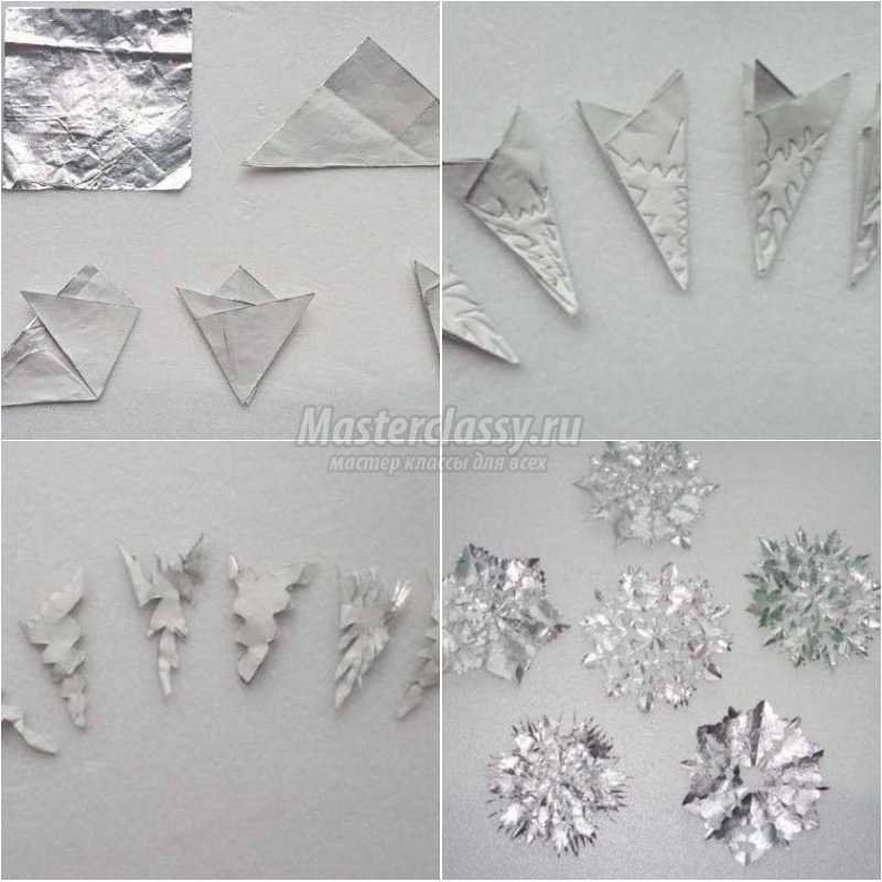Снежинки из фольги своими руками