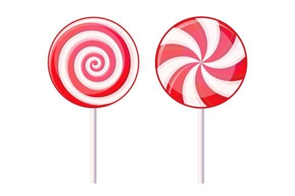 Леденцы красно белые круглые