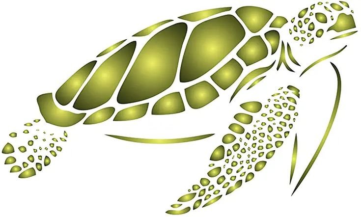 Морская черепаха трафарет