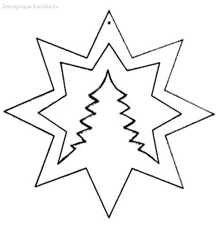 Снежинка трафарет для вырезания
