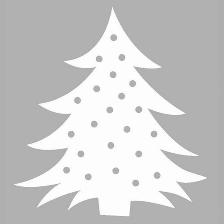 Елка трафарет на окно