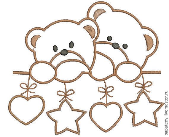 Медвежонок трафарет