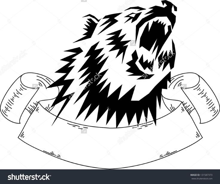 Трафарет на топор для травления медведь