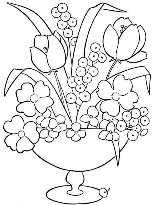 Рисунки для раскрашивания цветы