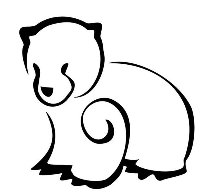 Медвежонок трафарет