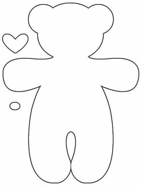 Трафарет для шитья игрушки мишка