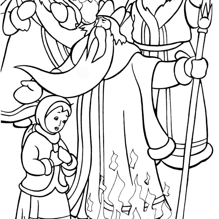 Разукрашка 12 месяцев сказка