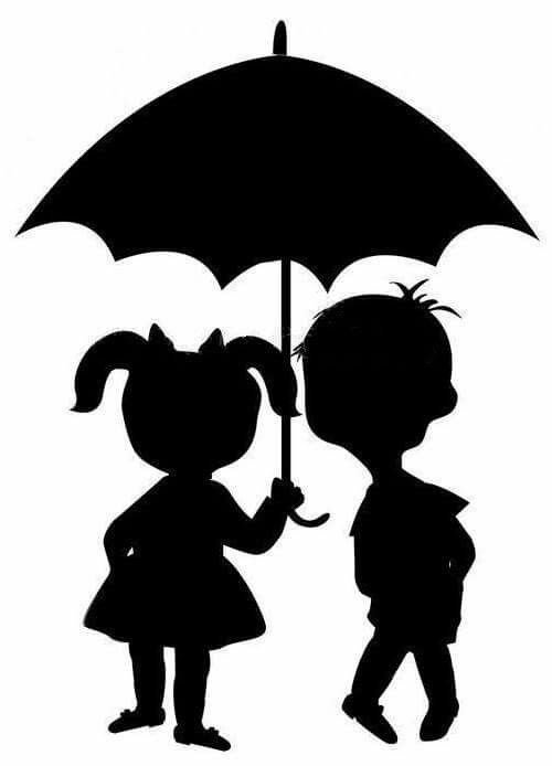 Силуэт мальчика и девочки