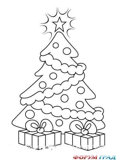 Елочка раскраска