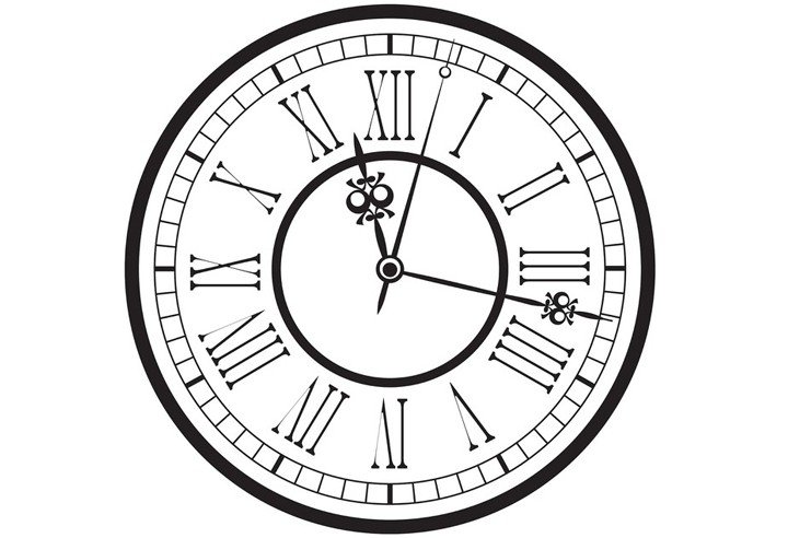Циферблат часов черно-белый
