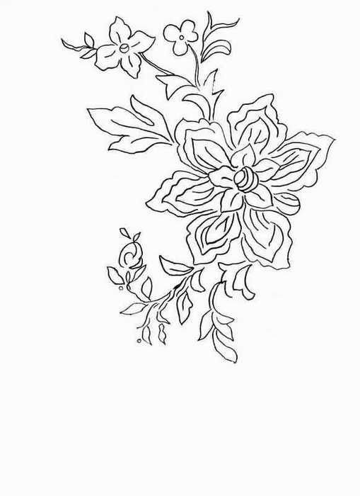 Трафареты цветов для вышивки гладью