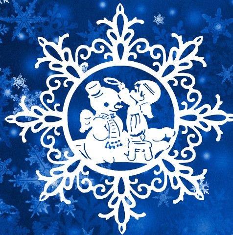 Вытынанка Новогодняя Снежинка