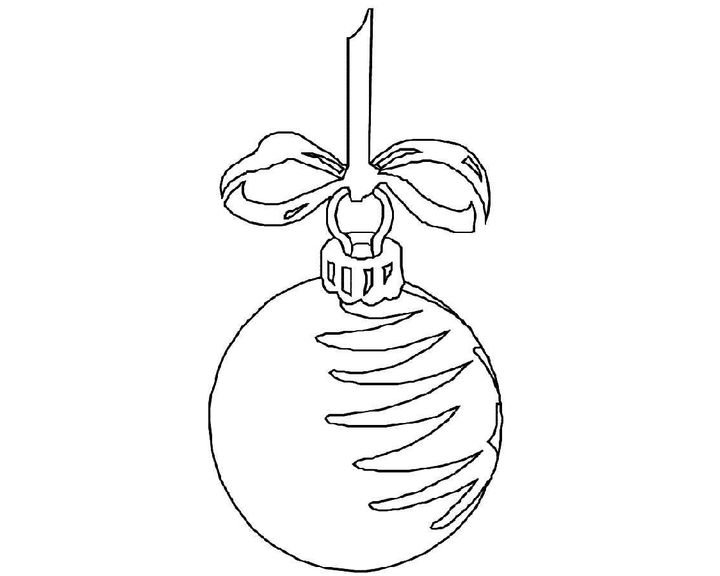Новогодние шарики на ветке раскраска