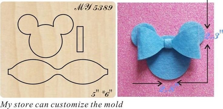 Бантик из фетра трафарет