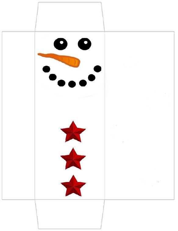 Упаковка шоколада Снеговик