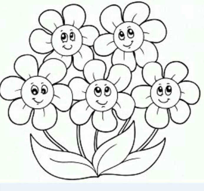 Цветы. Раскраска для малышей