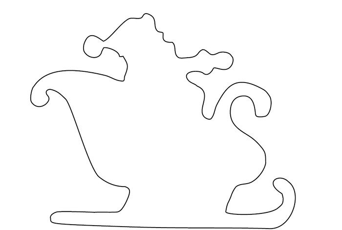 Трафарет на окно новый год сани