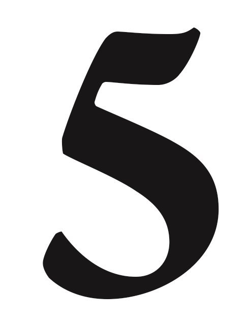 Цифра 5 черная